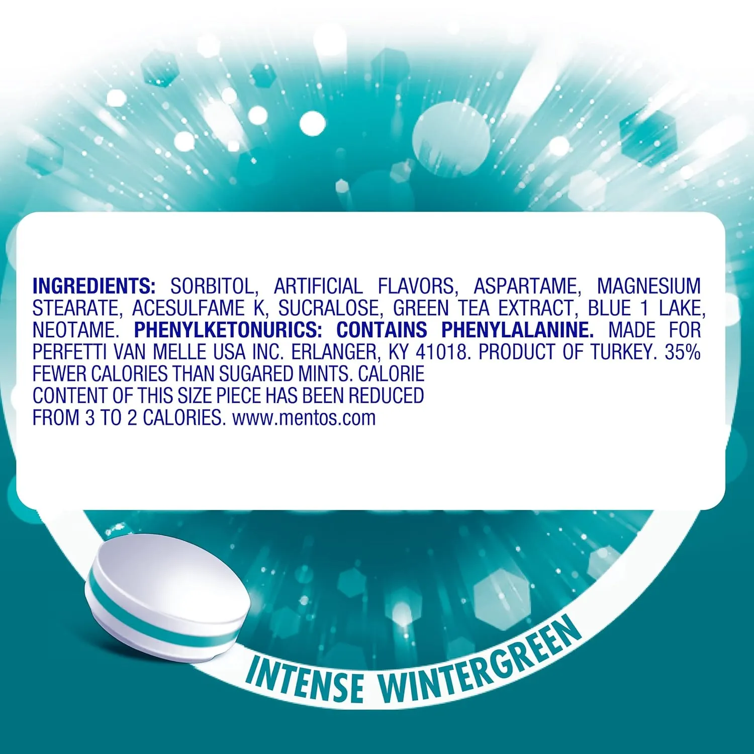 Mentos Clean Breath Sugarfree Hard Mint, 150pc, Intense Wintergreen (Pack of 4 Bottles)