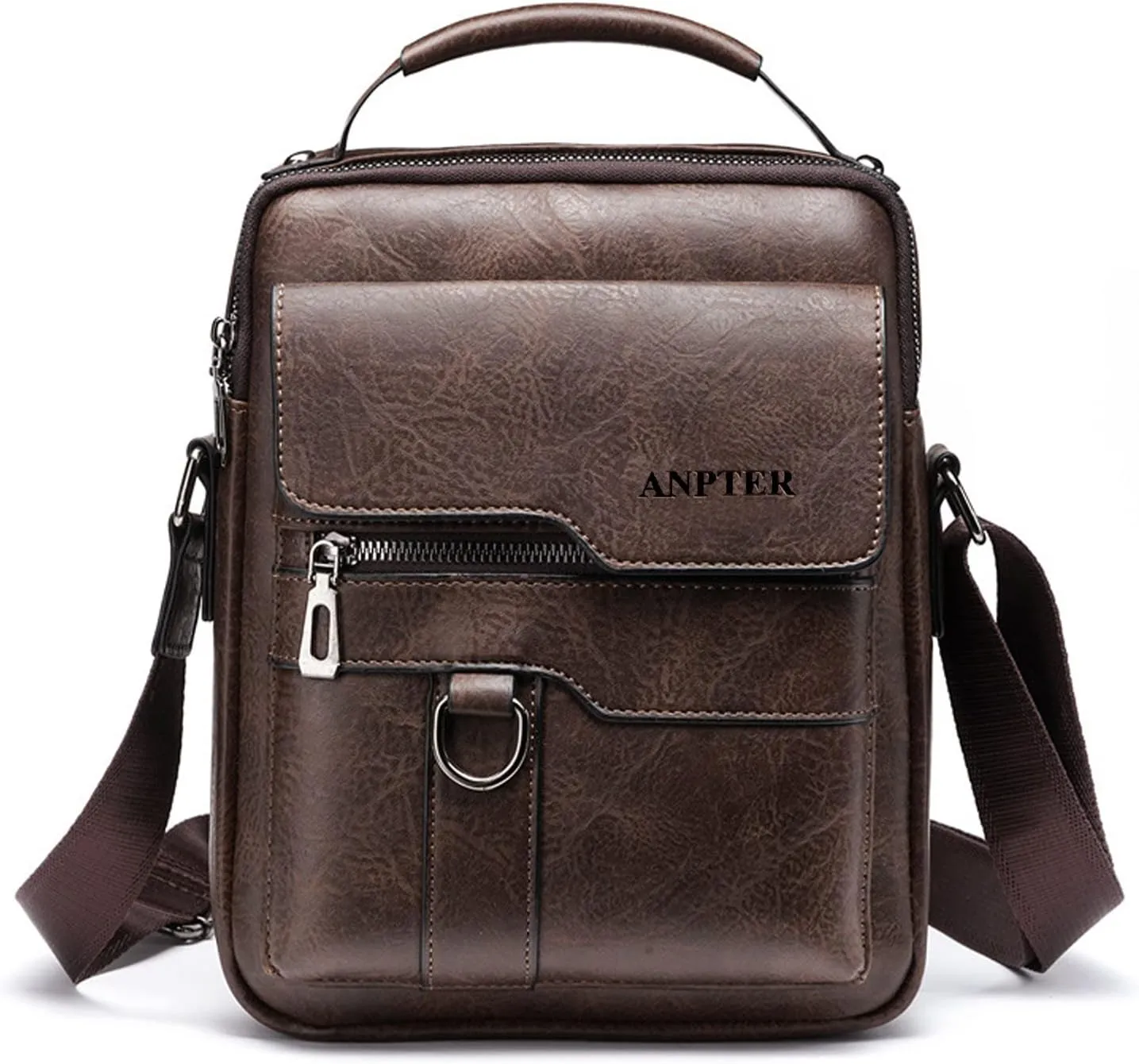 Messenger Bag for Men Crossbody Shoulder Purse Small Vintage PU Leather Satchel Pouch Side Crossover Handbag