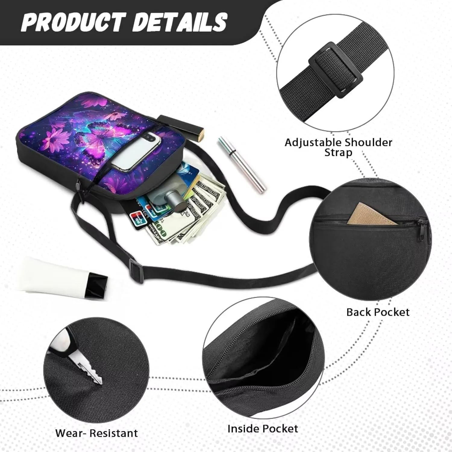 Messenger Bag for Women Crossbody Bag Medium Satchel Bag Purse Cell Phone Bag
