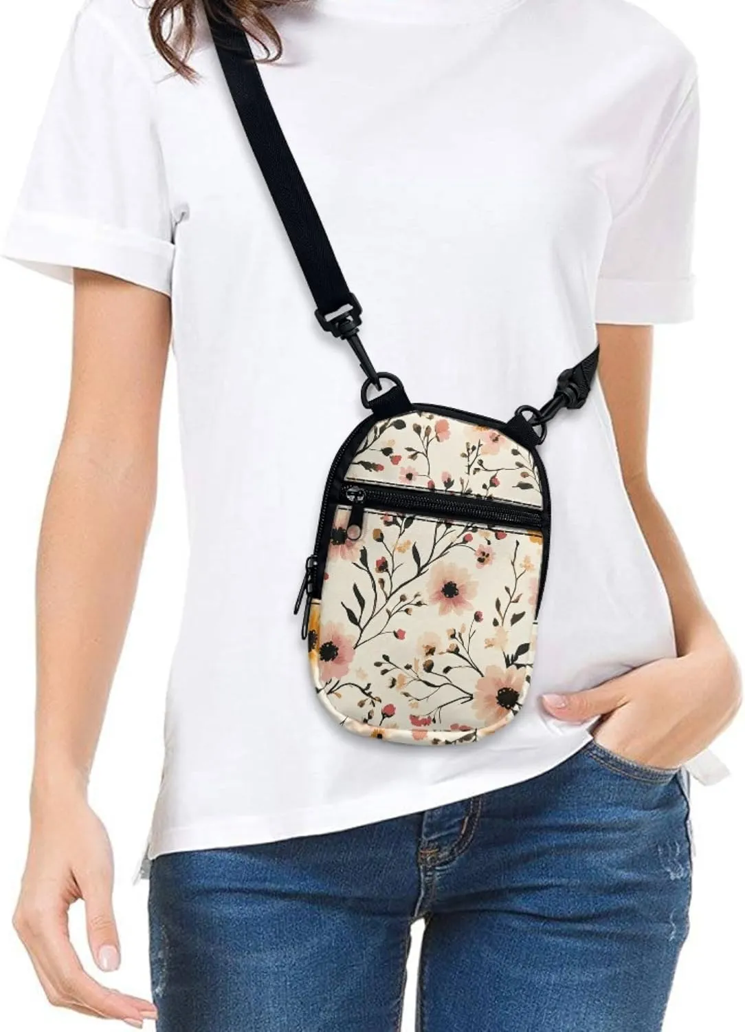 Messenger Bag for Women Zipper Purse Crossbody Bags with Adjustable Strap Small Shoulder Bag Casual Sling Pack
