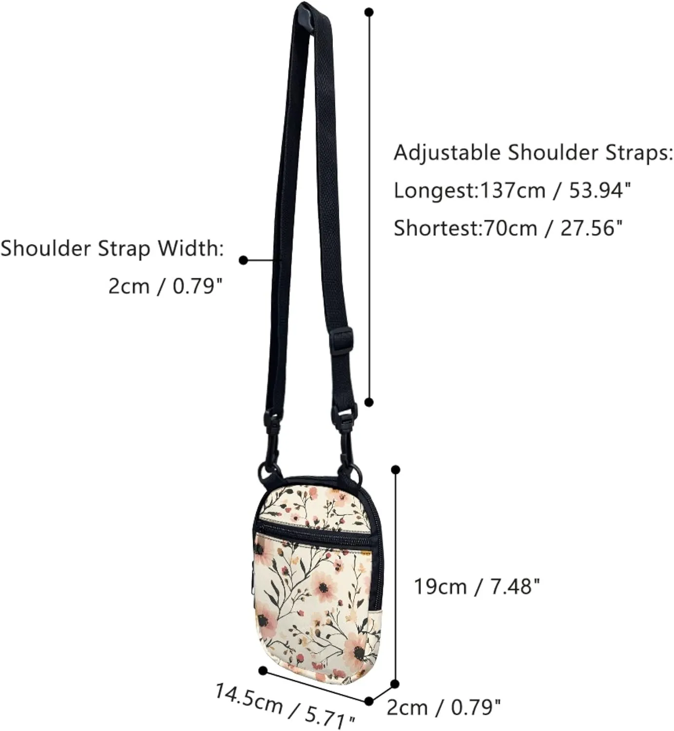 Messenger Bag for Women Zipper Purse Crossbody Bags with Adjustable Strap Small Shoulder Bag Casual Sling Pack