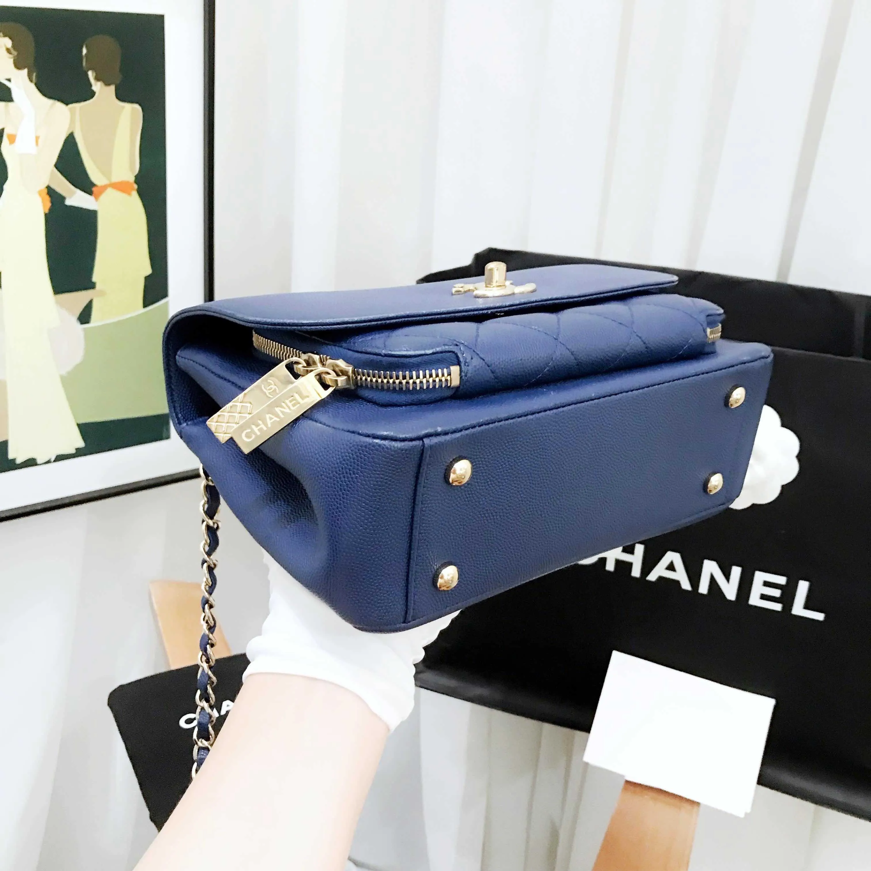 Messenger Blue 2017 Medium Chanel Bag Loyal customers Savings-packed