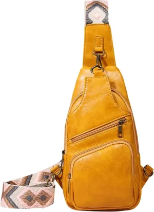 Messenger Briefcase Women Versatile Solid Color PU Ethnic Woven Strap Crossbody Bag Chest Bag