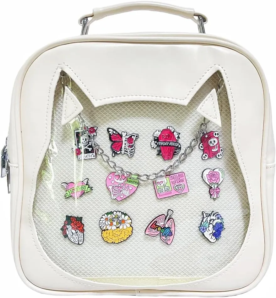 Messenger Shoulder Bags for Anime Display. Clear handbags Pin Display Bag.
