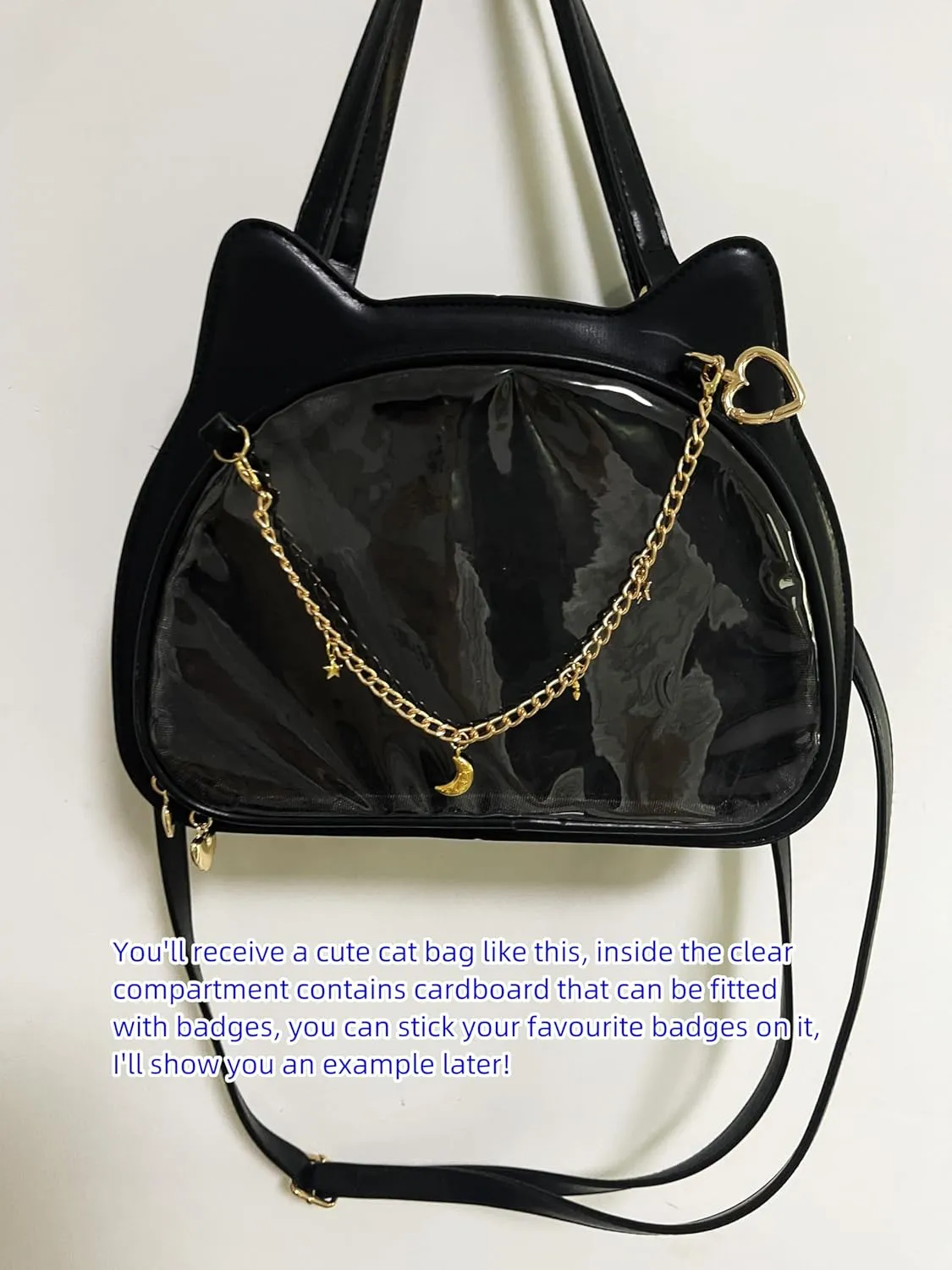 Messenger Shoulder Bags for Anime Display. Clear handbags Pin Display Bag.