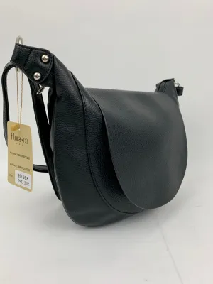 MIAMI BLACK - Soft faux leather saddle crossbody bag