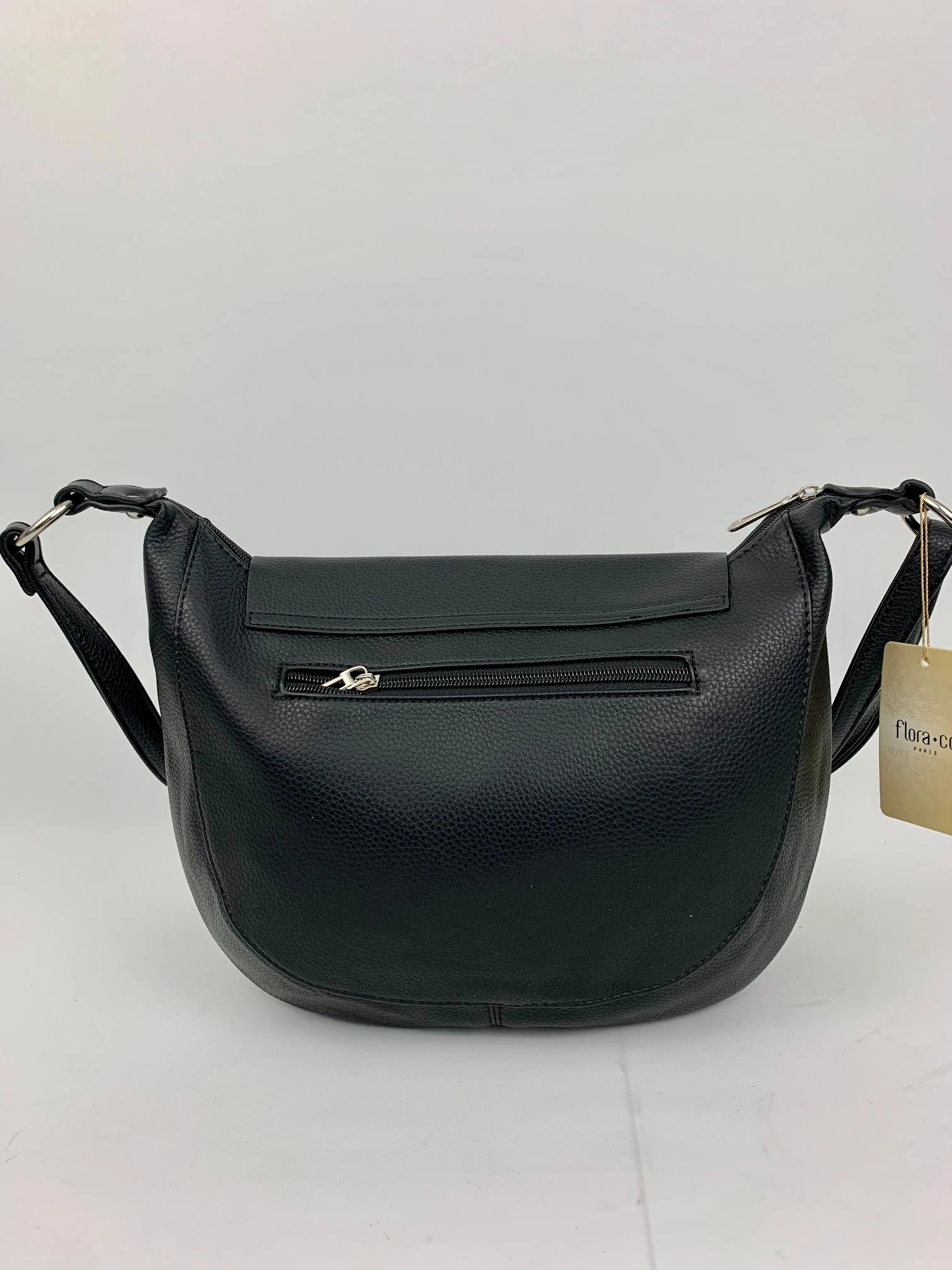 MIAMI BLACK - Soft faux leather saddle crossbody bag