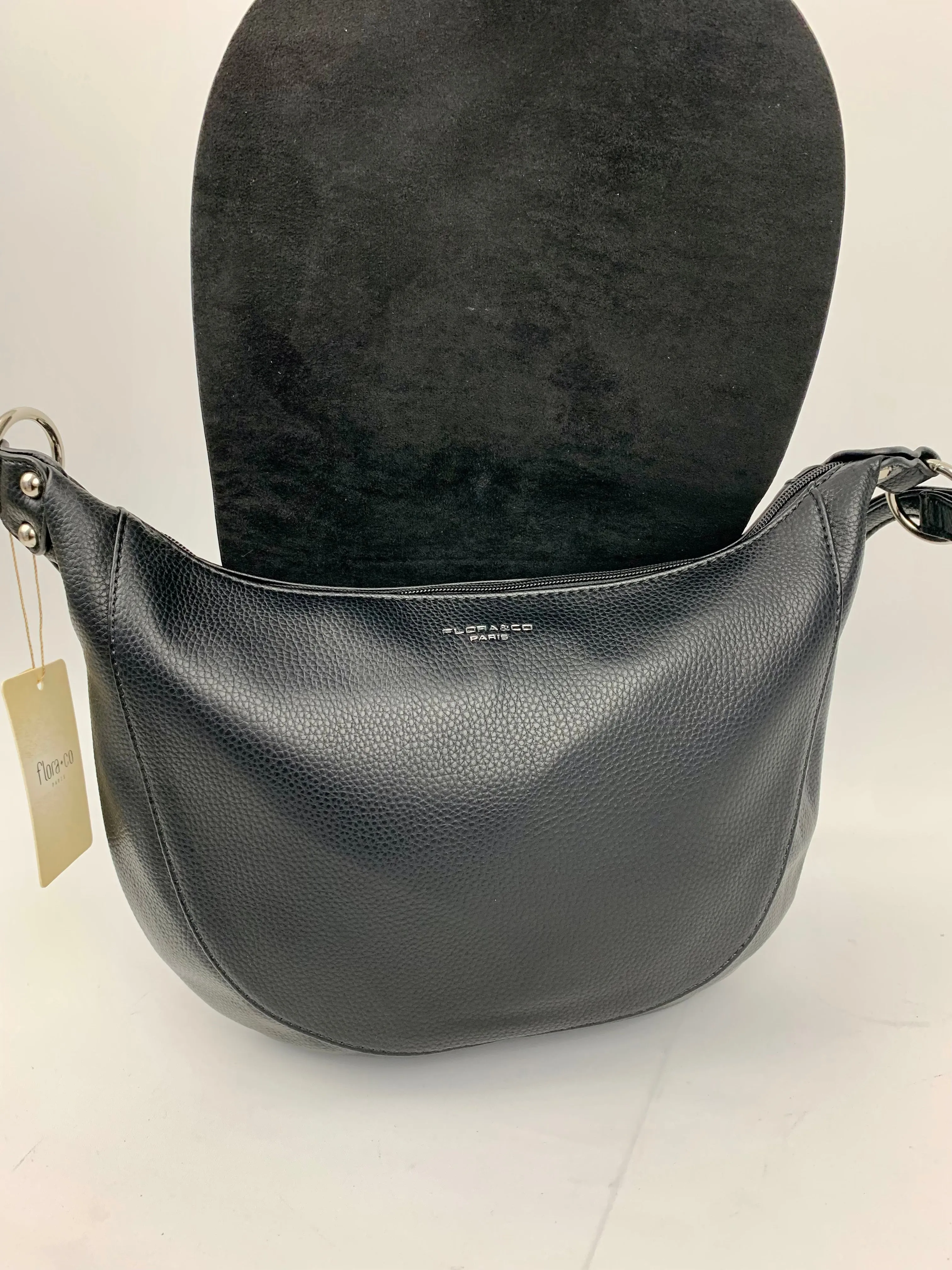 MIAMI BLACK - Soft faux leather saddle crossbody bag