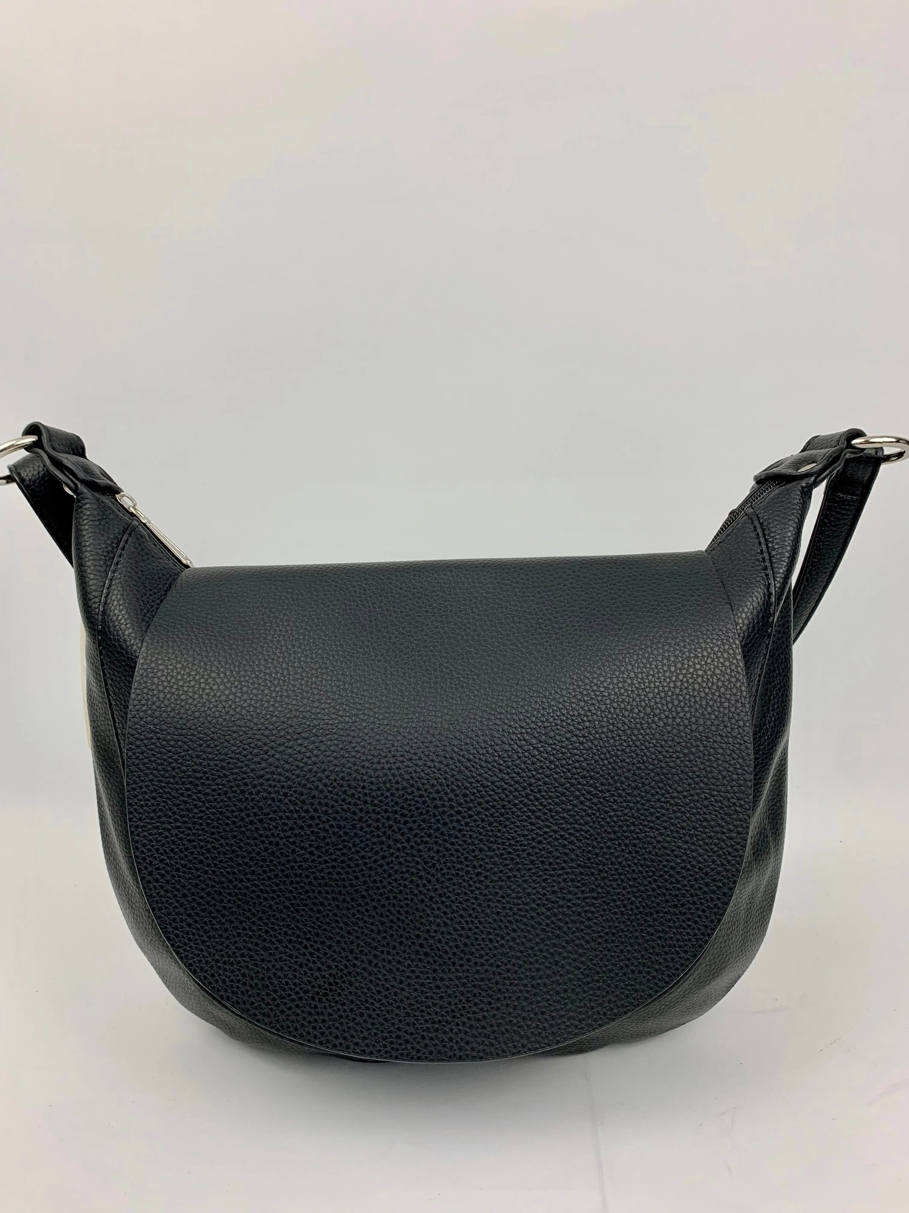 MIAMI BLACK - Soft faux leather saddle crossbody bag