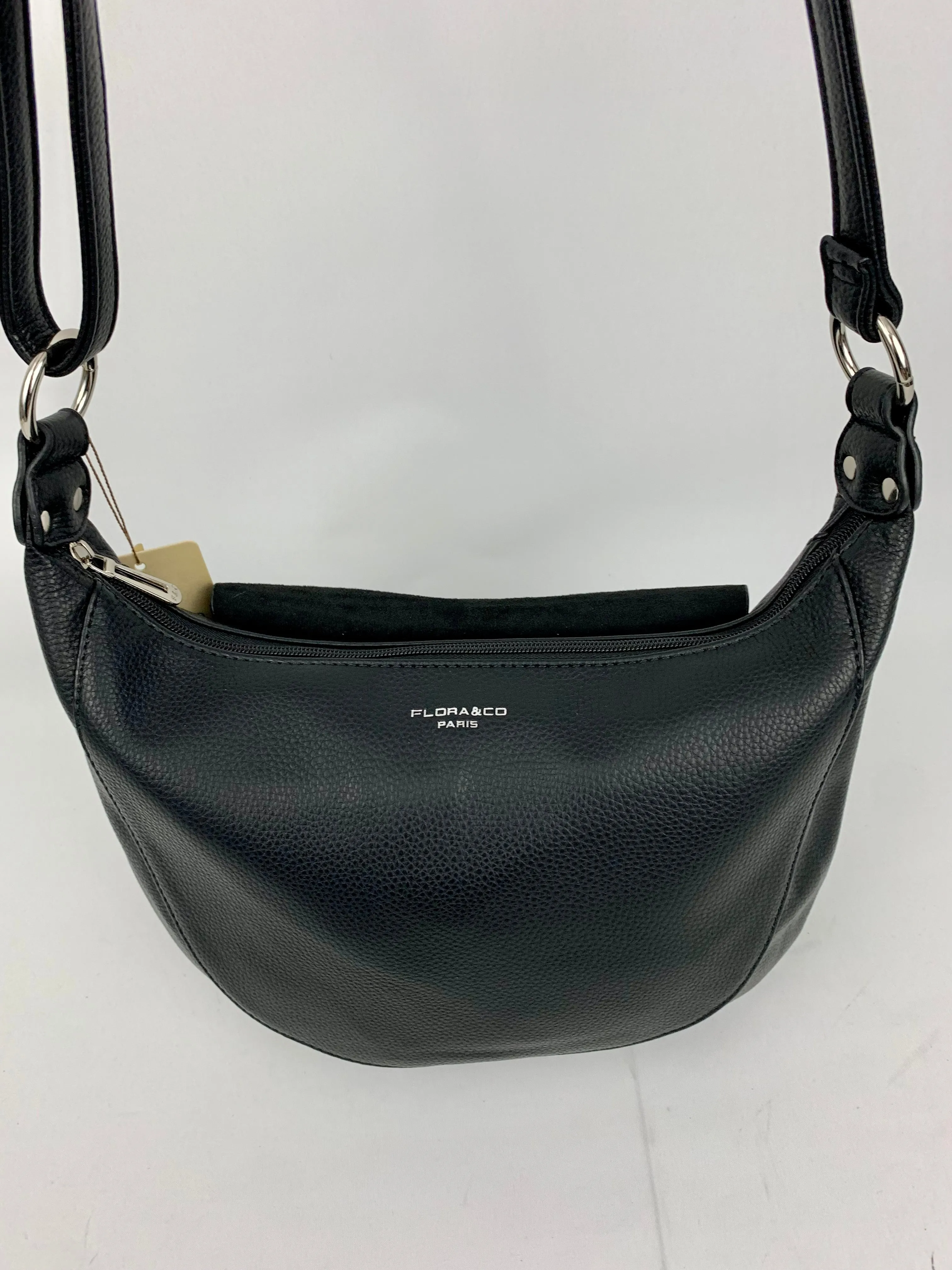 MIAMI BLACK - Soft faux leather saddle crossbody bag