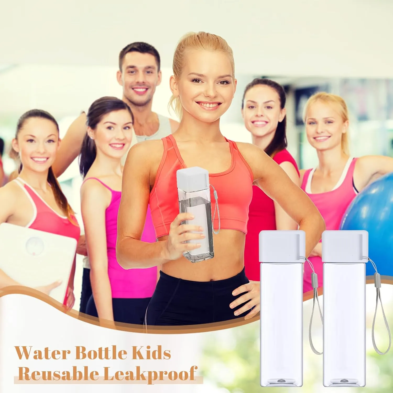 Mifoci 20 Pieces Water Bottle Bulk 17 oz Plastic Water Bottles Bulk Gym Sports Adults Reusable Large Drinking Cups for Outdoor Fitness(White,Rectangle)