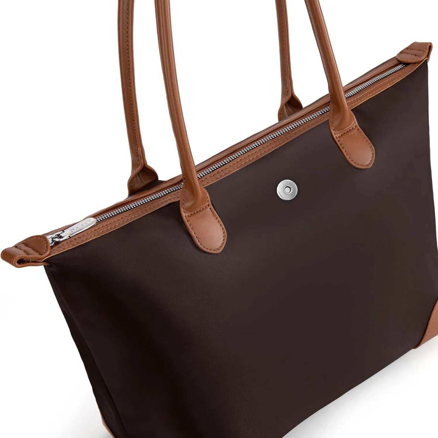 Milan Chiva Nylon Tote Bag for Women Large Shoulder Bag with Zipper Lightweight Foldable Work Tote