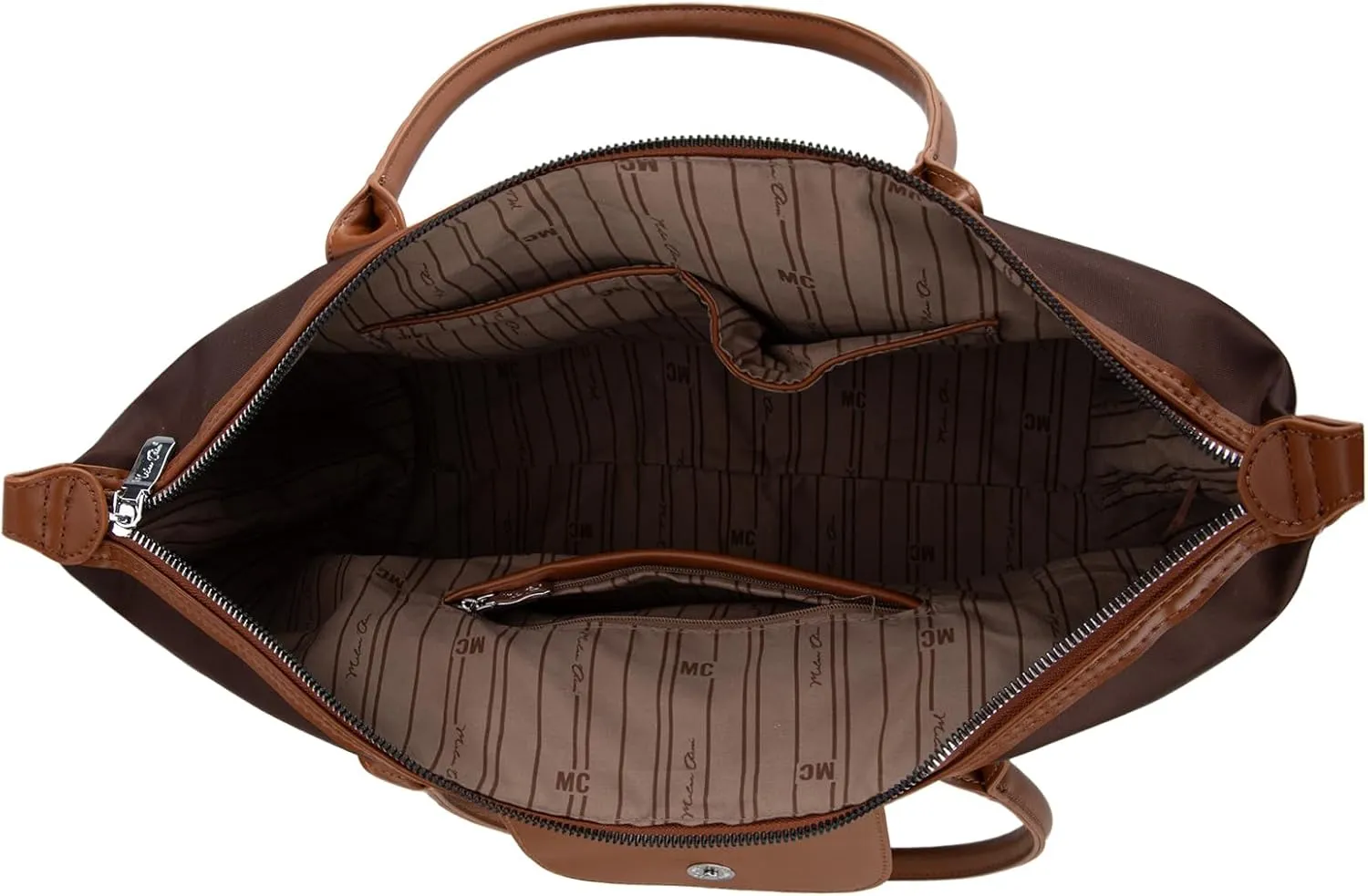 Milan Chiva Nylon Tote Bag for Women Large Shoulder Bag with Zipper Lightweight Foldable Work Tote