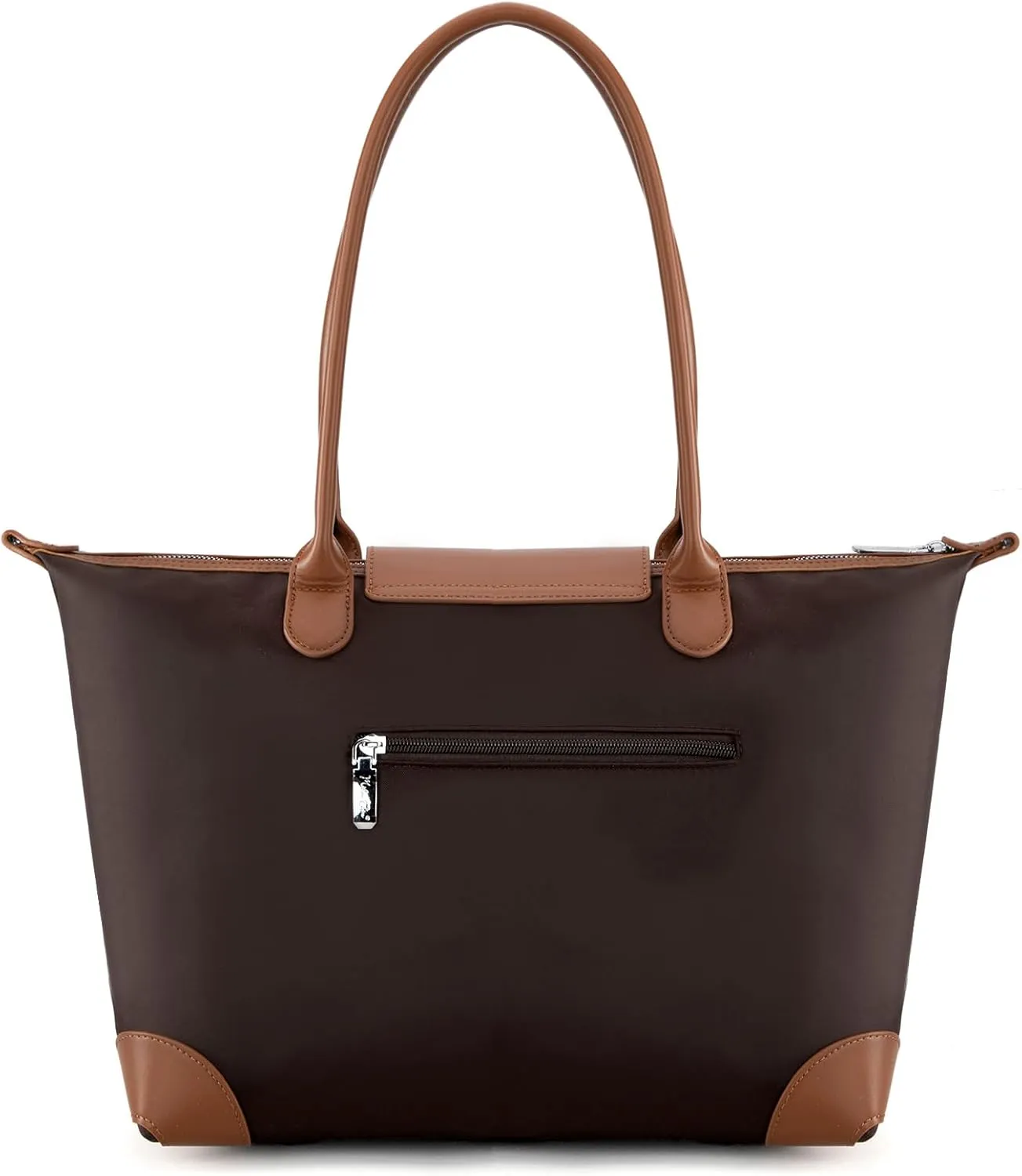 Milan Chiva Nylon Tote Bag for Women Large Shoulder Bag with Zipper Lightweight Foldable Work Tote