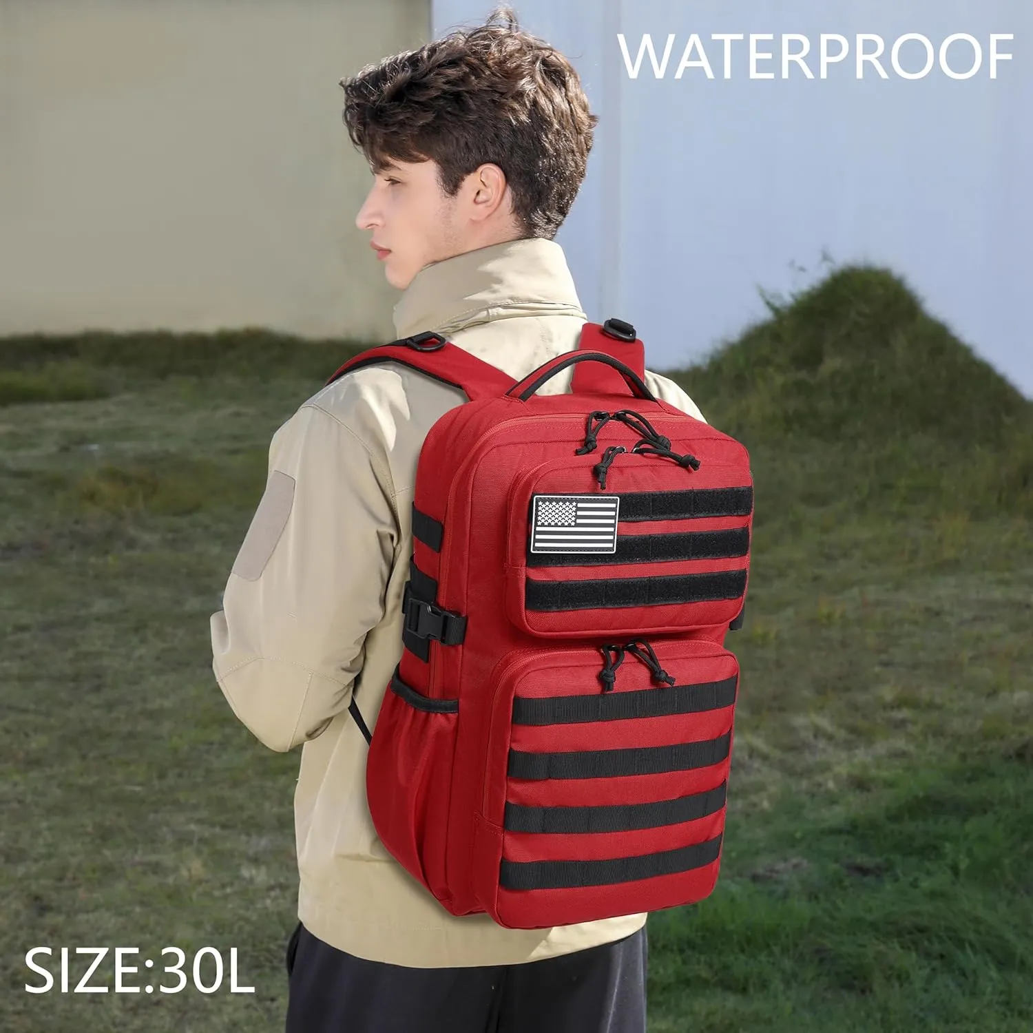 Military Tactical Backpack for Men Waterproof Daypack 3 Day Assault Pack Molle Bag with Water Bottle Holder