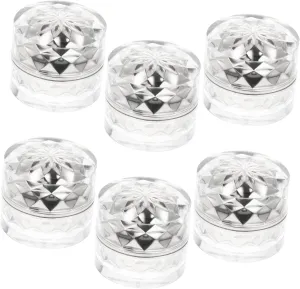 Mineral Makeup Storage 6pcs Acrylic Cream Jars Leakproof Plastic Containers for Travel