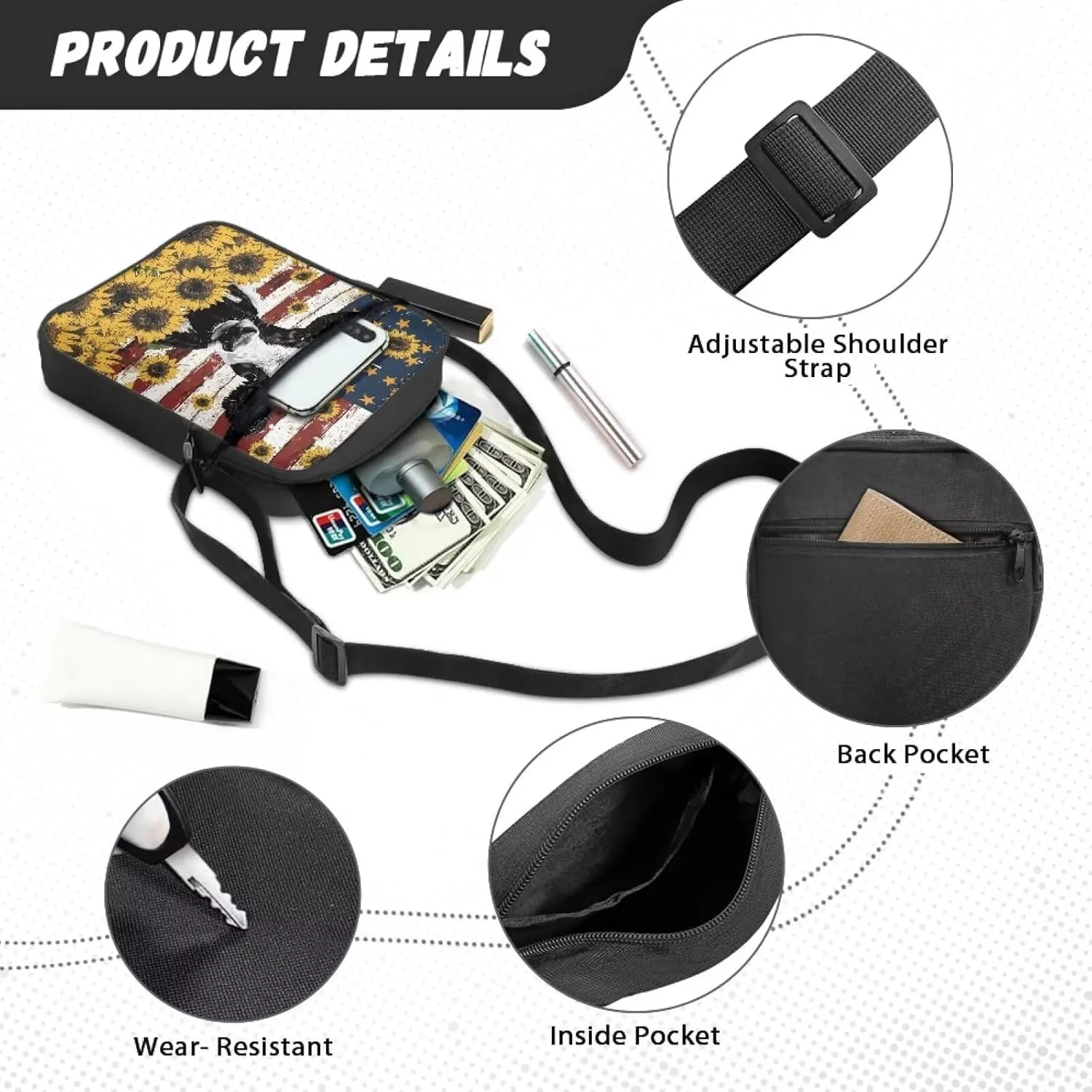 Mini Crossbody Bags Small Shoulder Messenger Bag Purse Cellphone Pouch for Men Women Kids