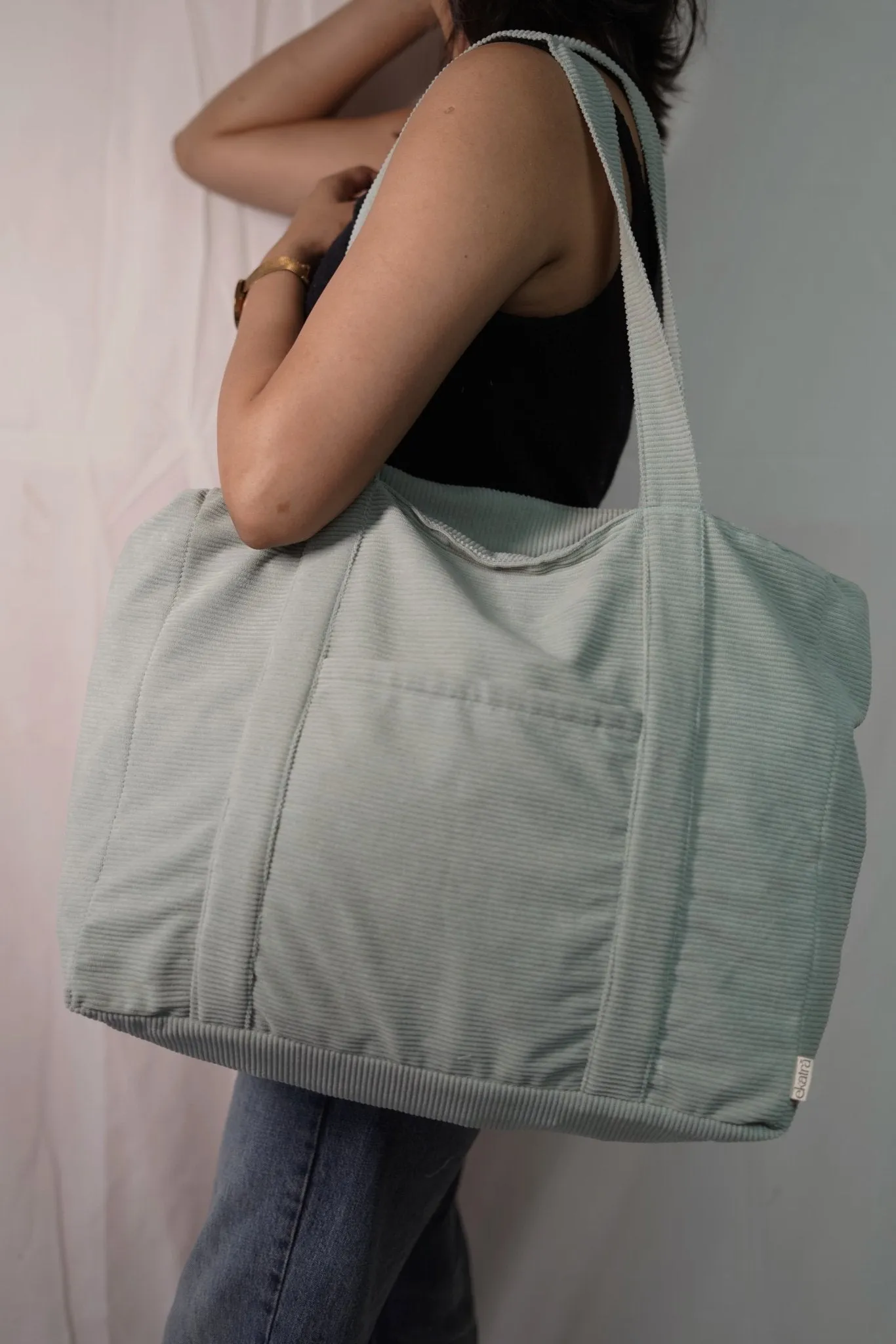 Minimalist Corduroy Shoppers Tote