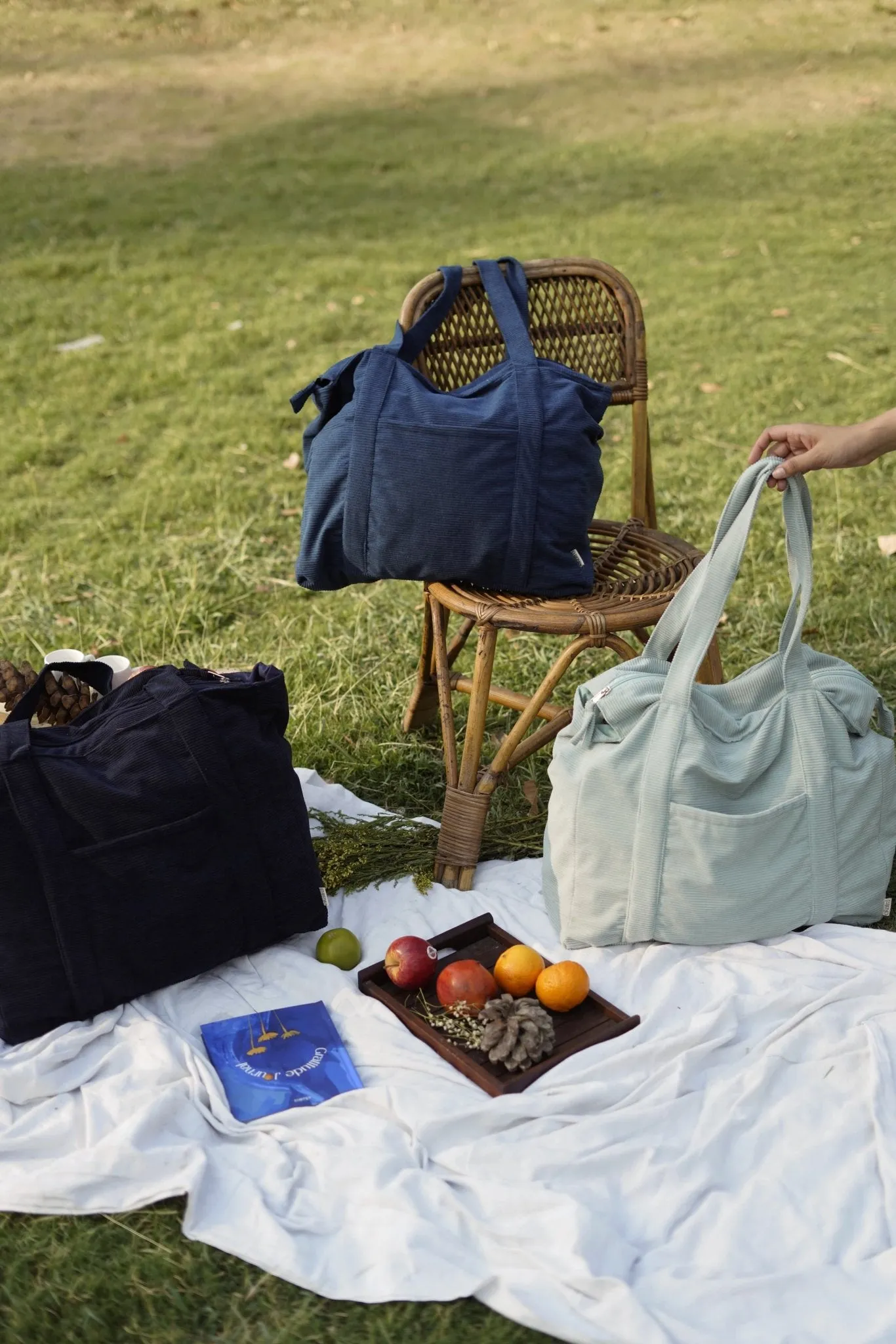 Minimalist Corduroy Shoppers Tote