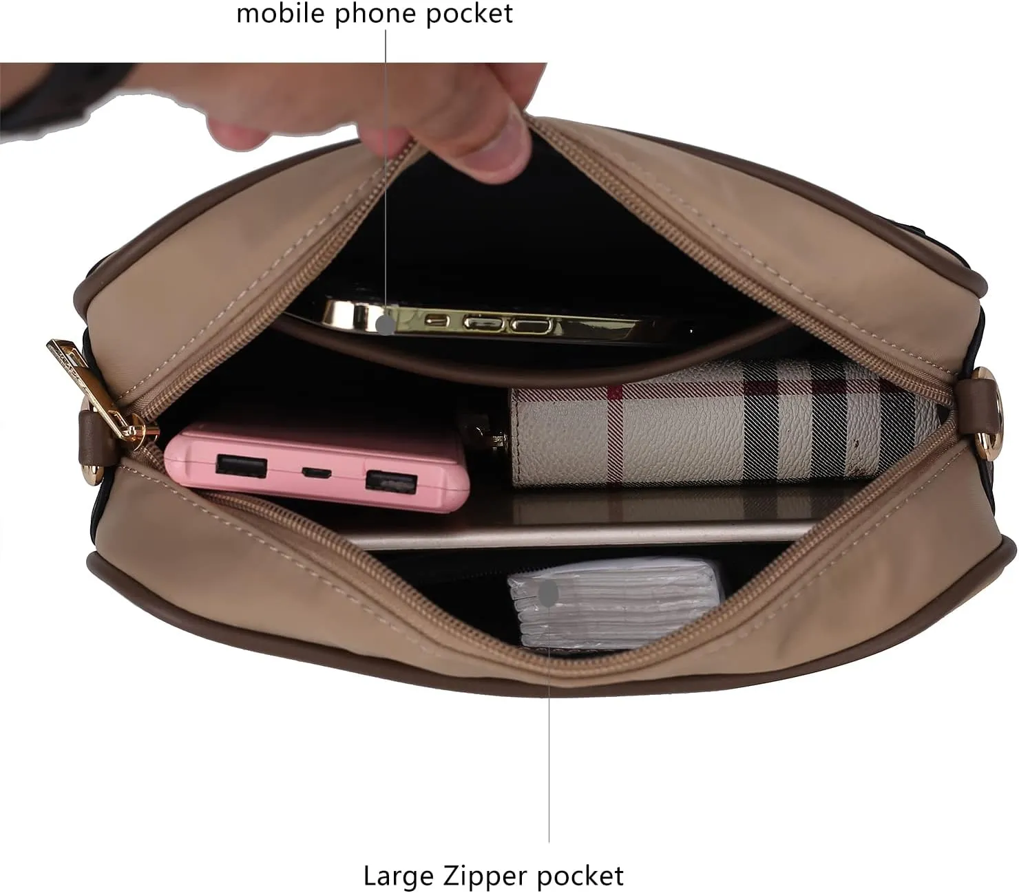 MKF Collection Crossbody Bag for Women Designer Crossover Lady Handbag Messenger Purse