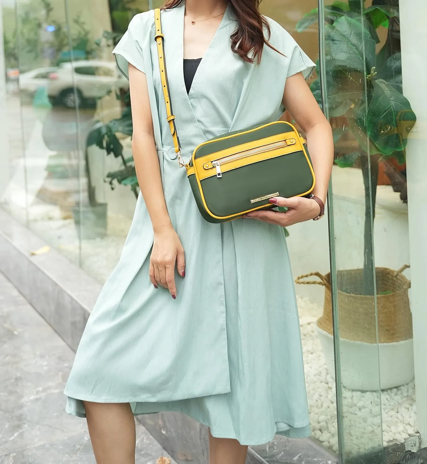 MKF Collection Crossbody Bag for Women Designer Crossover Lady Handbag Messenger Purse