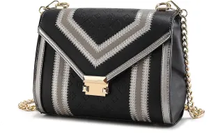 MKF Collection Crossbody Bag for Women, Vegan Leather Designer Crossover Lady Handbag Small Messenger Purse By MiaK