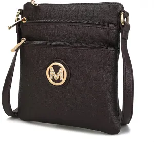MKF Collection Crossbody Bag for Women, Vegan Leather Triple Zipper Handbag Crossover Bag Purse Shoulder Bag Strapby Mia K