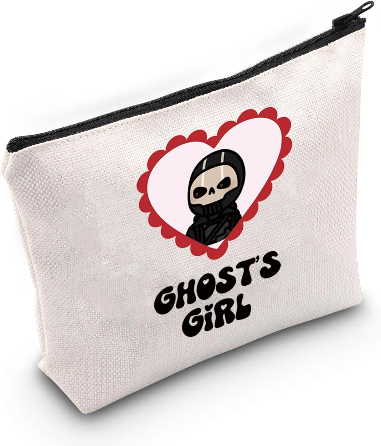 MNIGIU COD Video Game Inspired Gift Ghost Fans Gift Ghost’s Girl Makeup Zipper Pouch for COD Gamer (Gh G), Medium