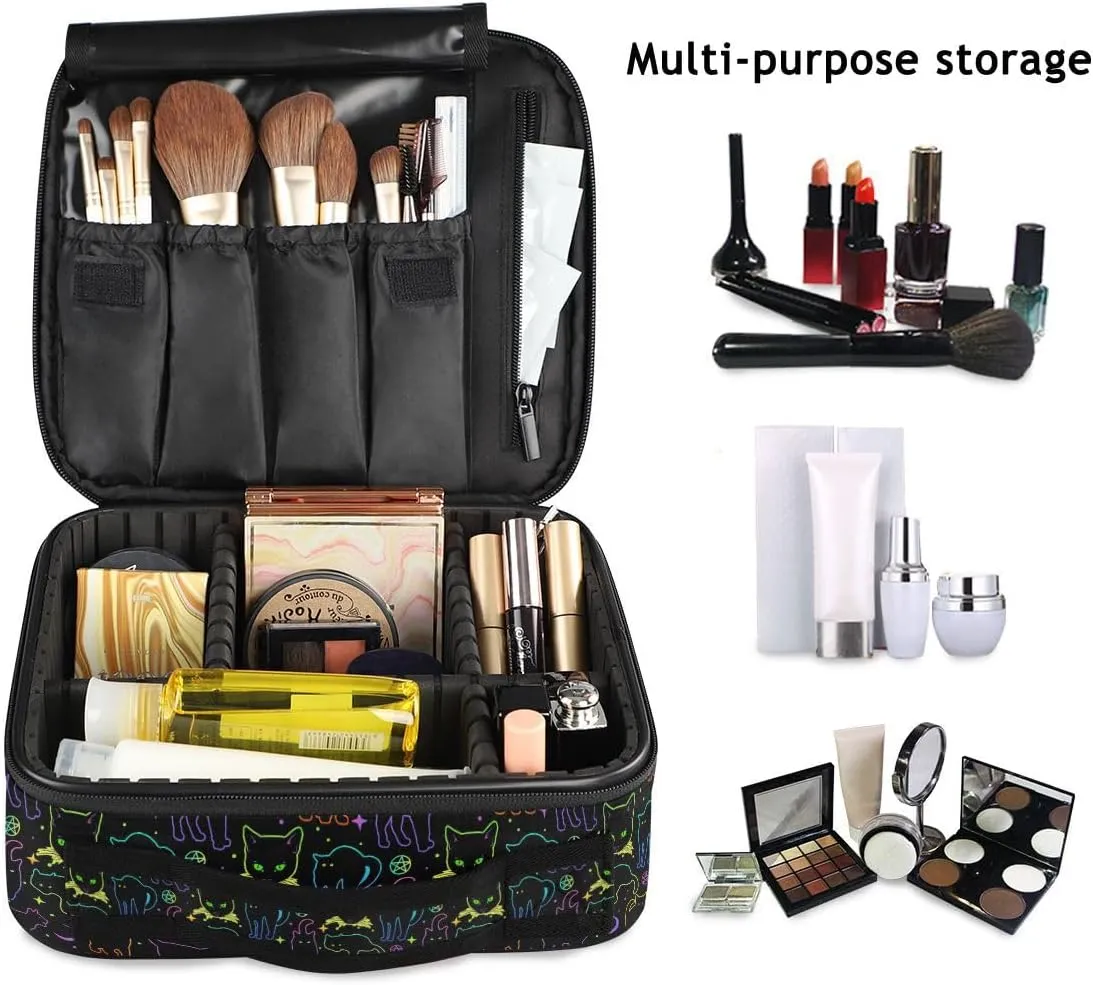 MNSRUU Makeup Bag Witchcraft Black Cats Makeup Bag Organizer Travel Cosmetic Bag Portable Large Capacity Toiletry Bag for Women, Make Up Bags with Zipper