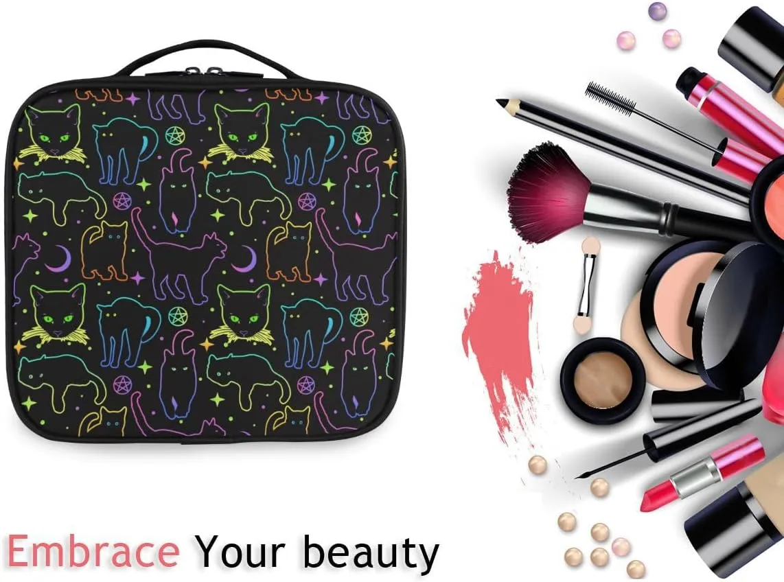 MNSRUU Makeup Bag Witchcraft Black Cats Makeup Bag Organizer Travel Cosmetic Bag Portable Large Capacity Toiletry Bag for Women, Make Up Bags with Zipper
