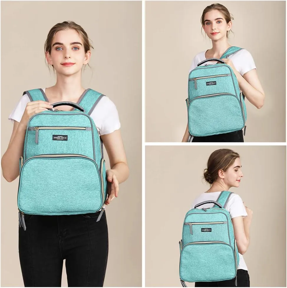 MOMIGO Breast Pump Backpack Diaper Bag - Multi-Function Mommy Outdoor Working Backpack with Insulation Pocket