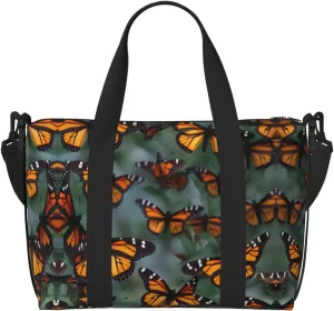 Monarch butterflies print Travel Duffle Bag,Weekender Bags,Gym Duffel Bag,Luggage Duffle Overnight for Women Men
