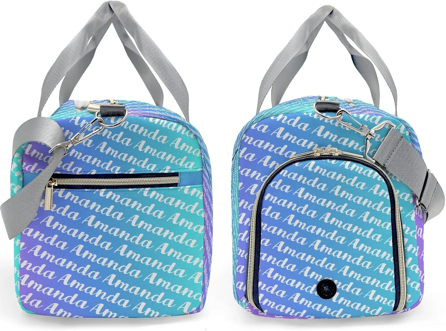 Monogram Personalized Duffel Bag with Name Custom Gym Travel Bags for Woman Sports Bag Wet Dry Pockets & Shoe Compartment Weekend Overnight Bag Gift