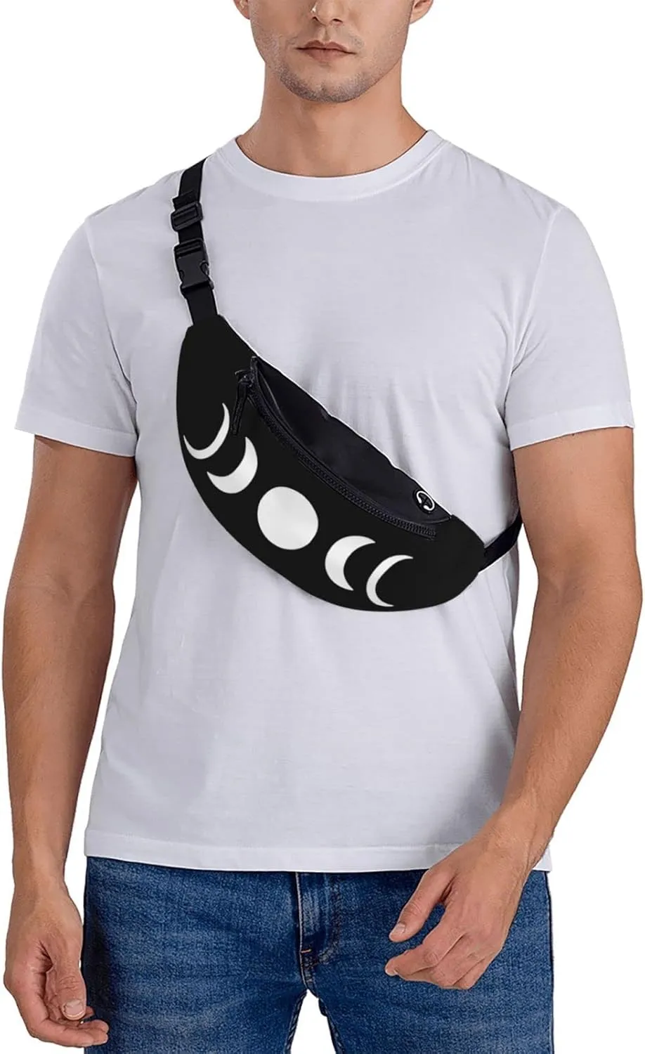 Moon Phases Adjustable Leisure Waistpack Outdoor Sports Running Waistpack Travel Phone Bag
