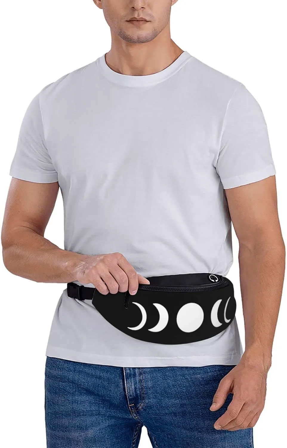 Moon Phases Adjustable Leisure Waistpack Outdoor Sports Running Waistpack Travel Phone Bag