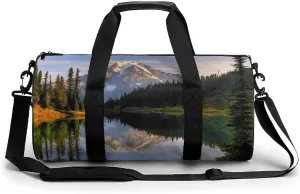 Mountain And Lake Pictures Gym Bag for Men Women Water Resistant Duffle Bag Travel Lightweight Bag for Travel Sports