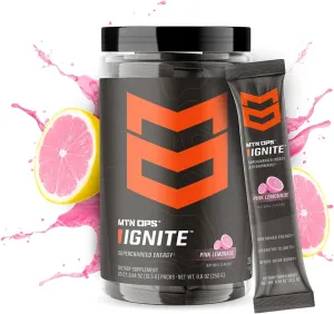 MTN OPS Ignite Trail Pack Supercharged Energy Drink Mix 20 Servings, Pink Lemonade