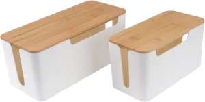 Multi-functional Socket Organizers 2 Pack Plastic Cable Storage Cases Heat Dissipation Dustproof Lid