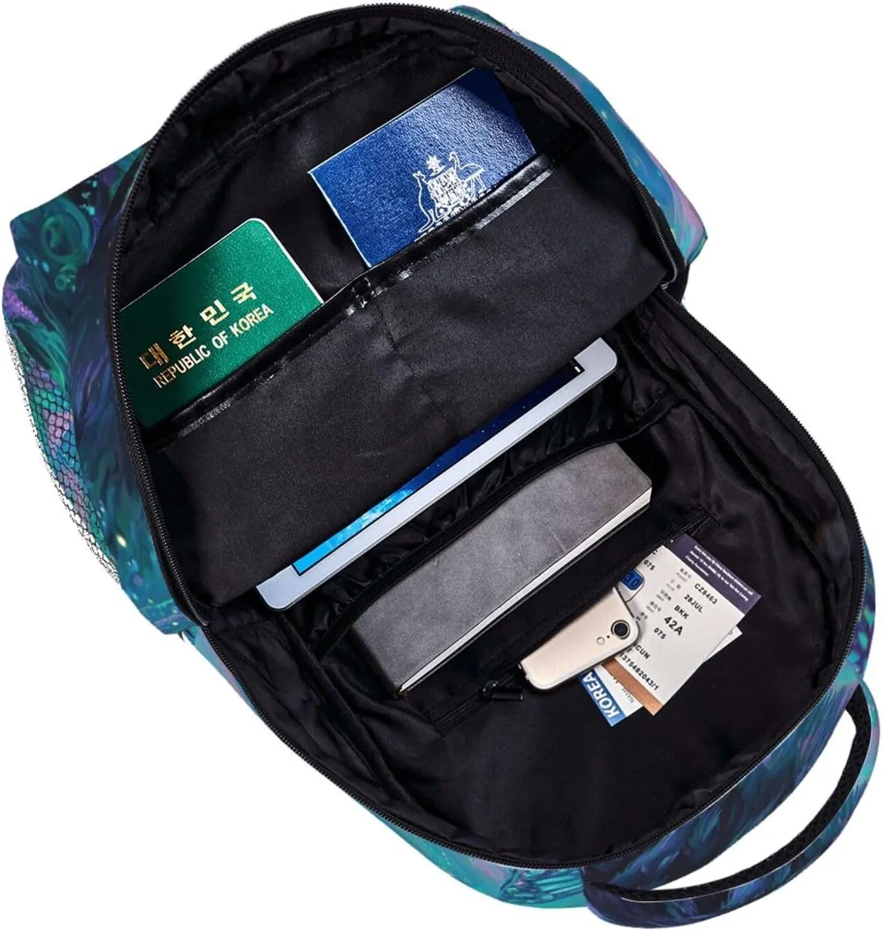 Mysterious Black Wolf Portable Backpack For Trekking Men/Male Women/Female