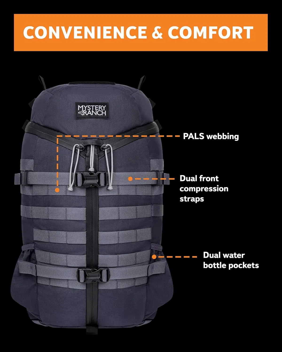 Mystery Ranch 2 Day Backpack - 3-Zip, Weatherproof Design Perfect for Travel, Hiking & Everyday Carry - 27L, Outerspace, L/XL