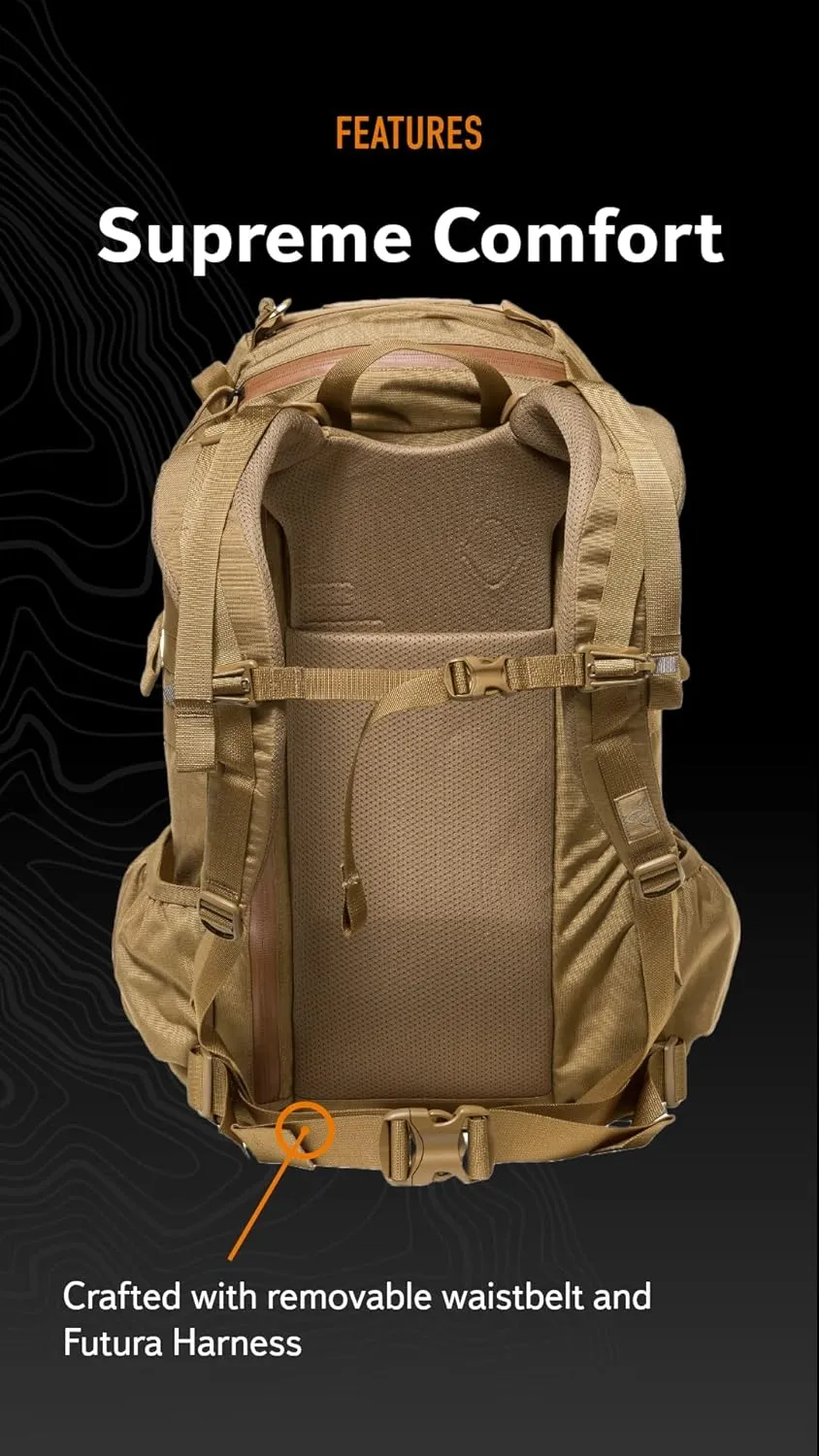 Mystery Ranch 2 Day Backpack - Tactical Daypack Molle Hiking Packs, Coyote, L/XL