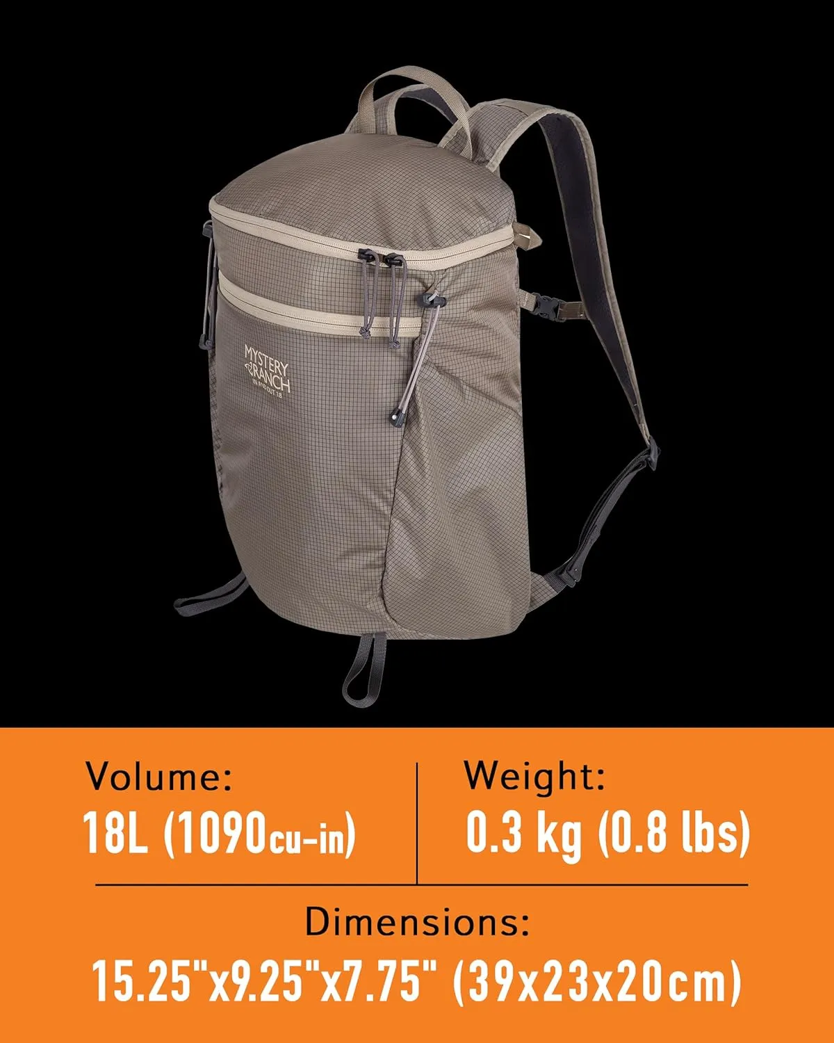 Mystery Ranch In and Out Packable Backpack - Lightweight Foldable Pack, Dove, 18L