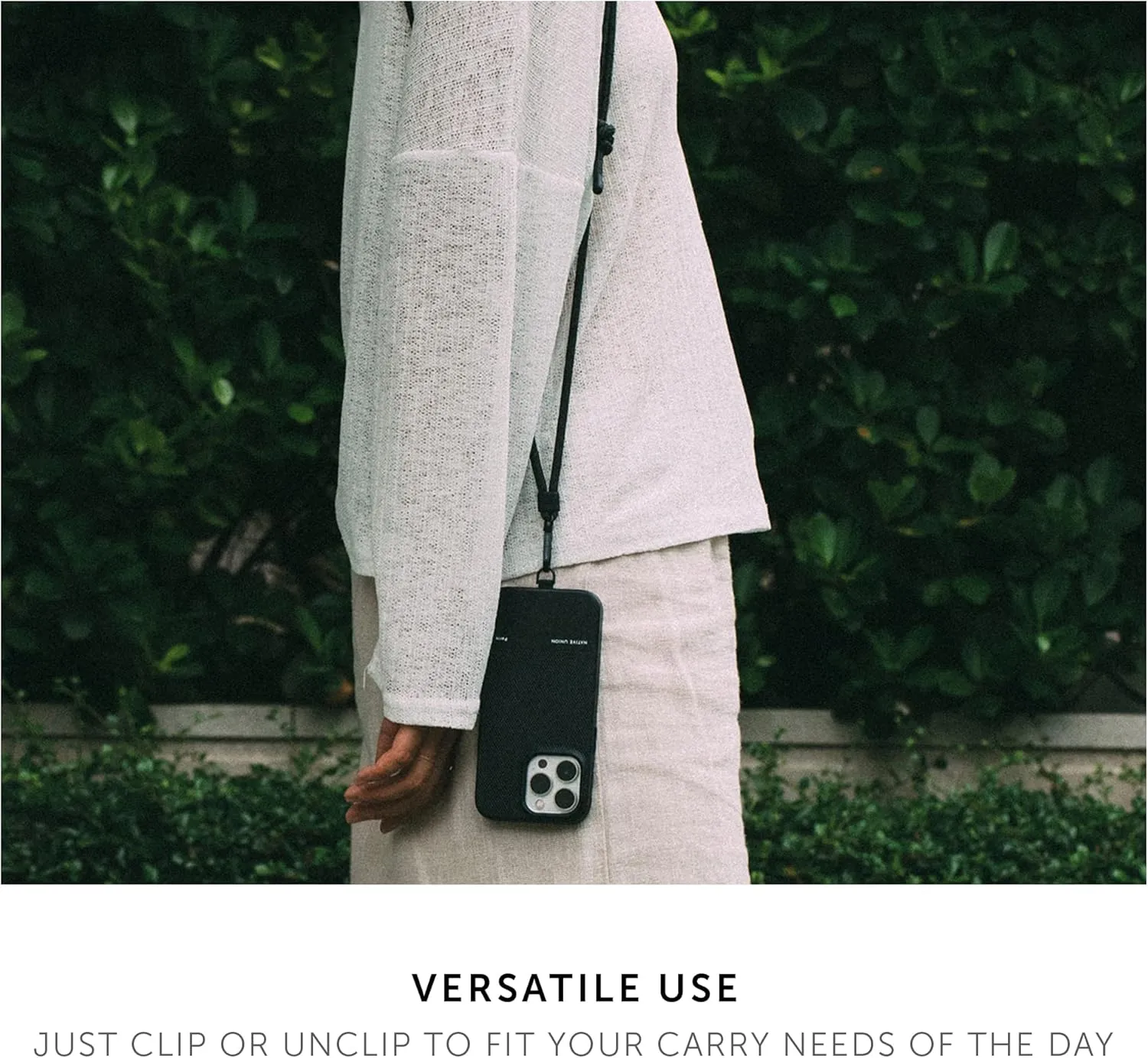 Native Union Universal Sling – Adjustable & Detachable Crossbody Strap – Made with 100% rPET Recycled Polyester – Universally Compatible with All Smartphones (Kraft)