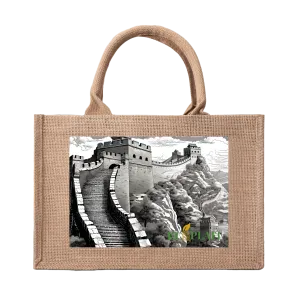 Natural Fiber Jute Tote Bag Great Wall