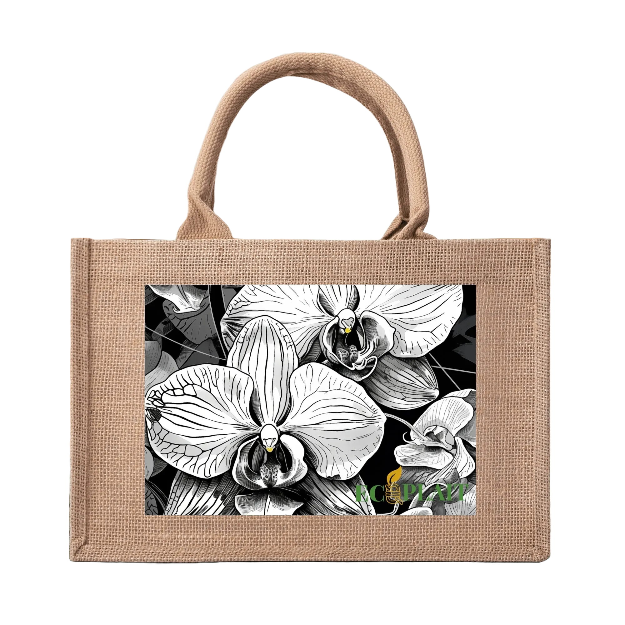 Natural Fiber Jute Tote Bag Orchid