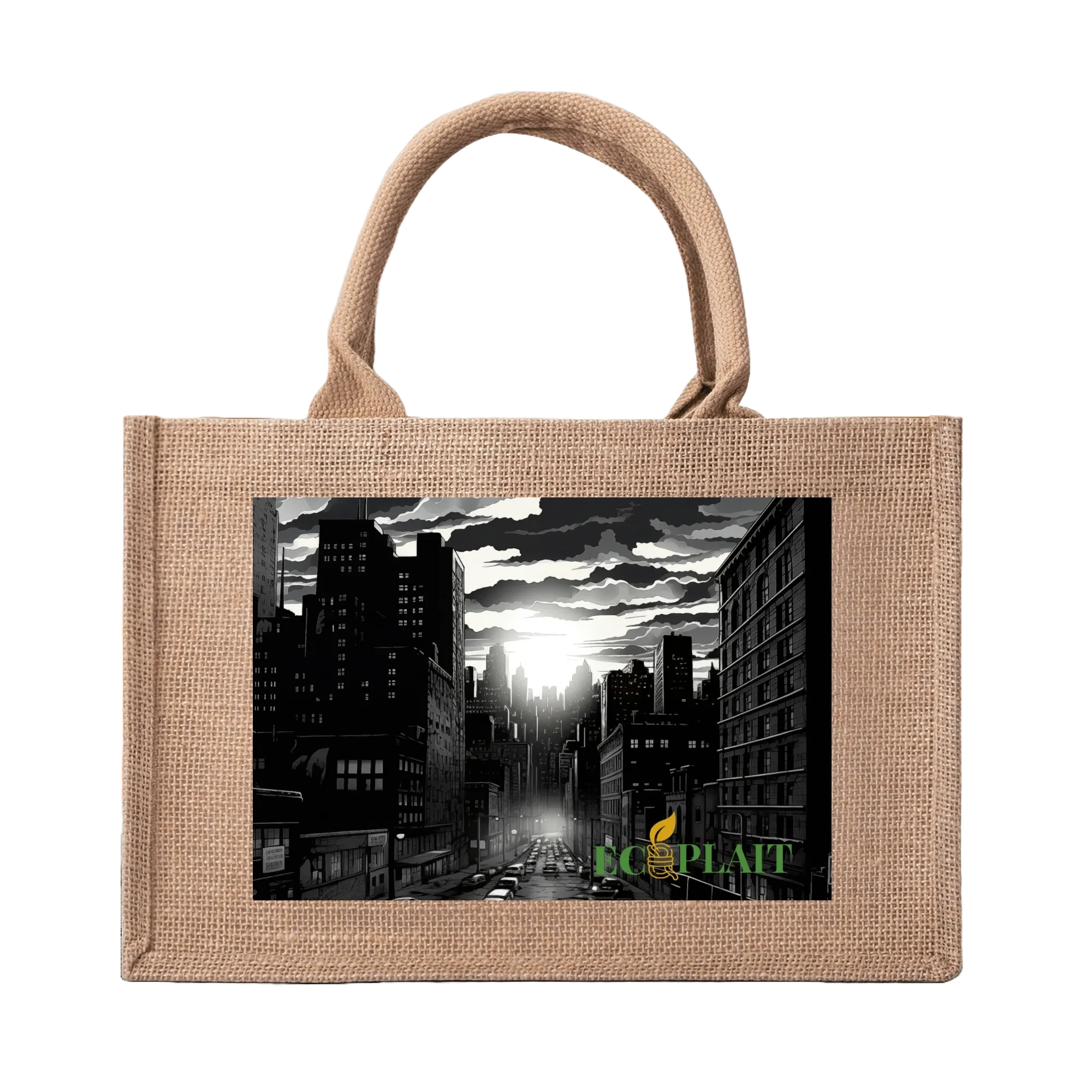 Natural Fiber Jute Tote Bag Skyscraper