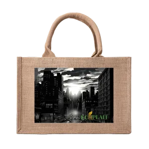 Natural Fiber Jute Tote Bag Skyscraper