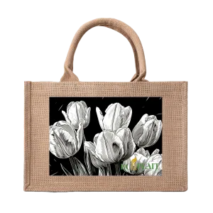 Natural Fiber Jute Tote Bag Tulip