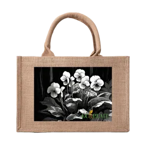 Natural Fiber Jute Tote Bag Wildflower