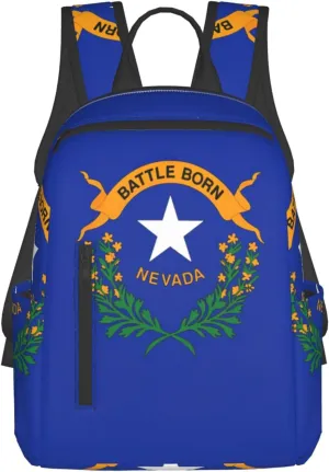 Nevada State Flag Lightweight Outdoor Backpack Functional Bag For Travel Work And Hiking Backpack For Men
